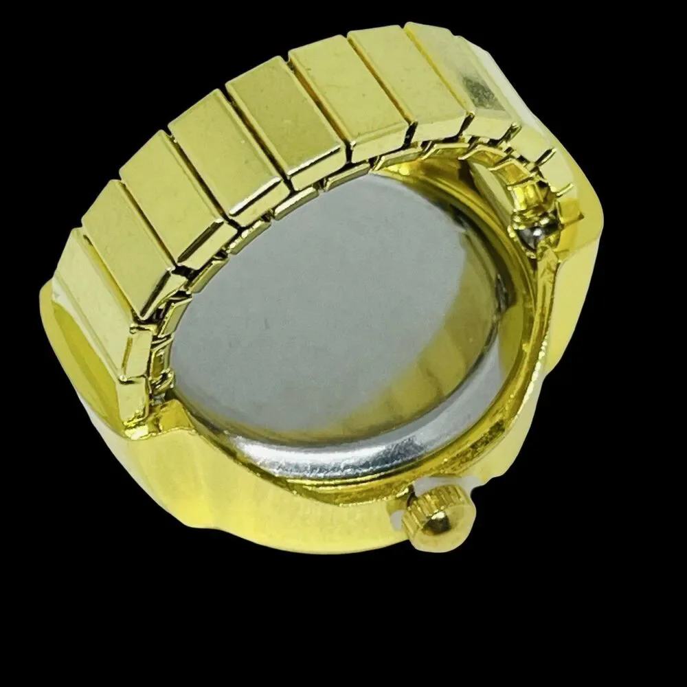 BOZHI Ring Watch Gold Design With Crystals New